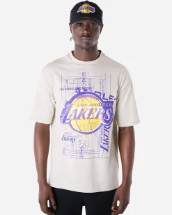 GRAPHIC TEE LAKERS BEIGE M